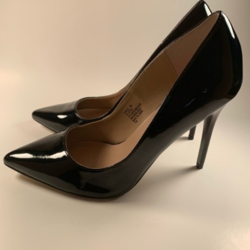 Madden Girl Womens Patent Leather Heels Black Sz 8